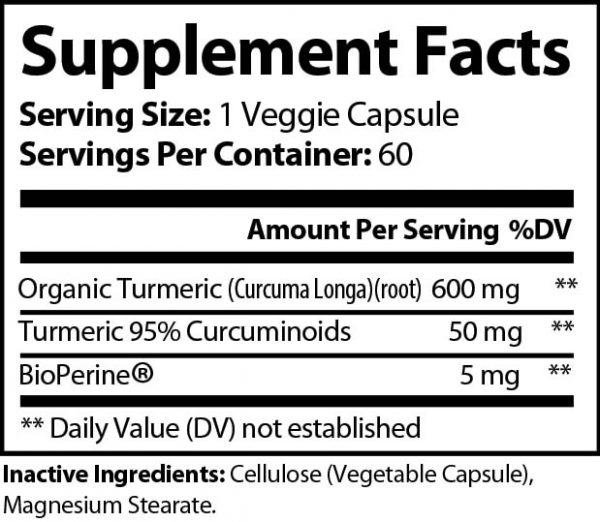 Turmeric w/BioPerine - 650mg (ORGANIC) - Image 2